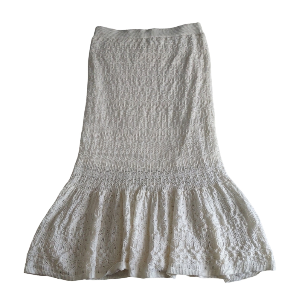 House of Harlow 1960 Womens Crochet Lace Knit Skirt Large